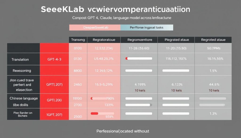 Сравнение производительности DeepSeekLab с другими языковыми моделями на различных задачах Сравнение производительности DeepSeekLab с другими языковыми моделями на различных задачах