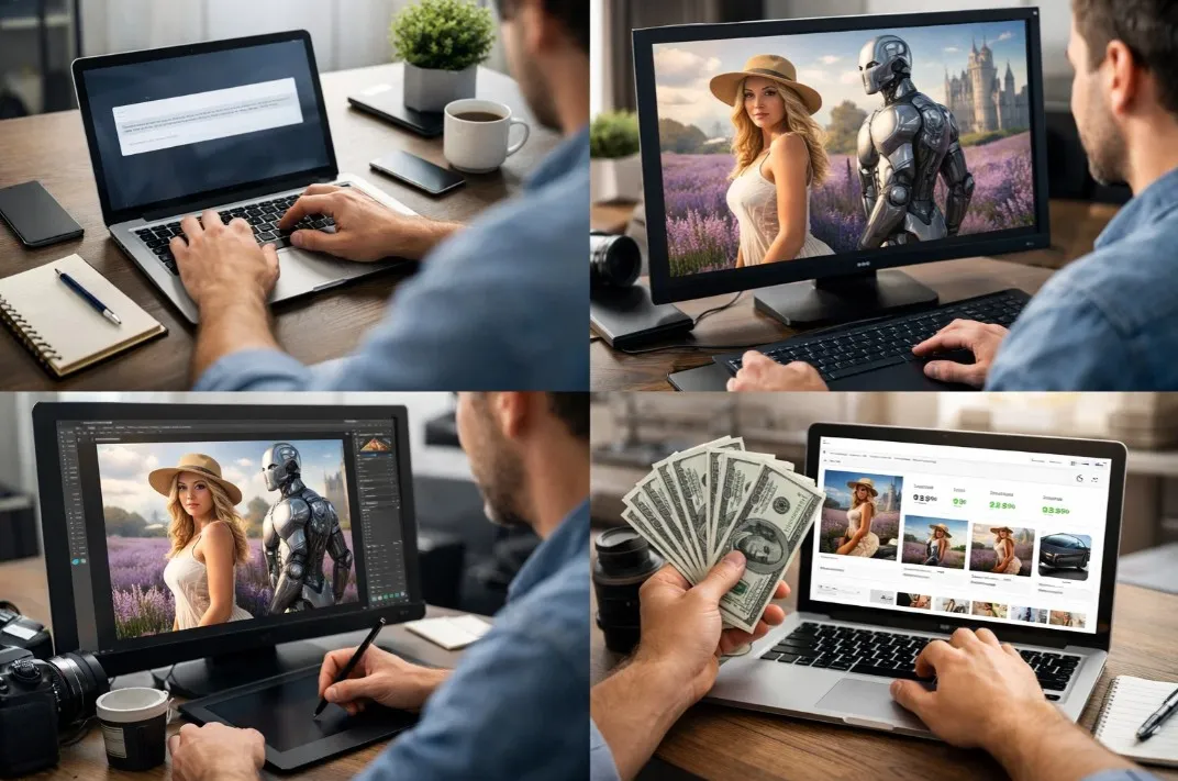 Генератор ИИ картинок для заработка: как начать